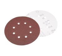Sourcingmap 10Pcs 7 inch 8 Hole Hook and Loop Sanding Disc 40 Grit Flocking Sandpaper Random Orbital Sander Paper