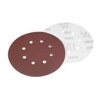 Sourcingmap 10Pcs 7 inch 8 Hole Hook and Loop Sanding Disc 400 Grit Flocking Sandpaper Random Orbital Sander Paper