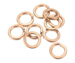 sourcingmap 10pcs 8mm Inner Dia Brass Split Lock Spring Washer Gasket Gold Tone