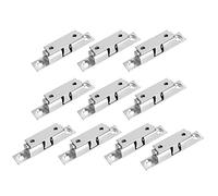 Sourcingmap 10pcs Cabinet Door Closet Brass Double Ball Catch Tension Latch 70mm Length Silver Tone