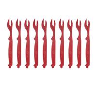 Sourcingmap 10Pcs Crab Leg Crackers, Crab Crackers Forks/Picks Bulk for Lobster, Crab, Crawfish, Prawns and Shrimp Seafood Easy Opener Shellfish Picks Knife (Red)