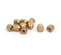 sourcingmap 10pcs M3 Female Thread Nut DIN1587 Dome Cap Head Hex Brass Tone