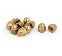 Sourcingmap 10pcs M5 Female Thread Nut DIN1587 Dome Cap Head Hex Brass Tone