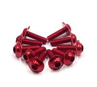 Sourcingmap 10pcs M6x16mm Red Hexagon License Plates Bolts Screws for Motorcycle