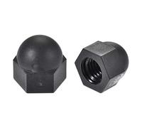 sourcingmap 10pcs M8 Plastic Bolt Nut Caps Inner Threaded Protection Covers Black