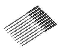 Sourcingmap 10Pcs Second Cut Steel Triangular Needle File with Plastic Handle, 3mm x 140mm