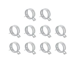 Sourcingmap 10Pcs Spring Band Type Action Fuel/Silicone Vacuum Hose Pipe Clamp, 32mm Low-Pressure Air Spring Hose Clip Clamp for Automotive Oil Pipe Water Pipe, Silver