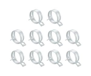 Sourcingmap 10Pcs Spring Band Type Action Fuel/Silicone Vacuum Hose Pipe Clamp, 35mm Low-Pressure Air Spring Hose Clip Clamp for Automotive Oil Pipe Water Pipe, Silver