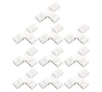 Sourcingmap 10pcs T Shape 2 Pin LED Strip Connector for 8mm Width 3528 Single Color Flex LED Strips