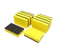 sourcingmap 10Pcs Yellow Car Waxing Polishing Foam Sponge Pads Cleaning Detailing Tool