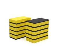 sourcingmap 10pcs Yellow Foam Black Sponge Car Waxing Polishing Pad Buffing Tool