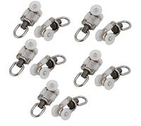 sourcingmap 12.5mm Dia Twin Wheel Swivel Ring Curtain Track Rail Rollers Gliders 10pcs