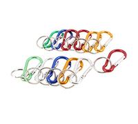 sourcingmap 12 Pcs Carabiner Clip, Stainless Steel Spring Snap Hooks Carabiner Keychain with Key Ring Quick Link for Keys, Water Bottle, Pet Tags, Dog Leash, Flag Rigging, Multicolor