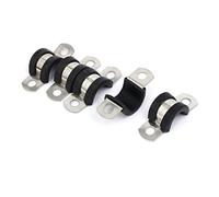 Sourcingmap 12mm Dia EPDM Rubber Lined U Shaped Pipe Tube Wire Clamps Clips 5pcs