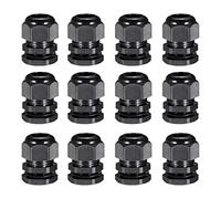 Sourcingmap 12Pcs M25 Cable Gland Waterproof Connector Plastic Wire Glands Joints Black for 12-17mm Dia Wires