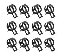 Sourcingmap 12Pcs Spring Band Type Action Fuel/Silicone Vacuum Hose Pipe Clamp, 12mm Low-Pressure Air Spring Hose Clip Clamp for Automotive Oil Pipe Water Pipe, Black