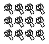 Sourcingmap 12Pcs Spring Band Type Action Fuel/Silicone Vacuum Hose Pipe Clamp, 16mm Low-Pressure Air Spring Hose Clip Clamp for Automotive Oil Pipe Water Pipe, Black