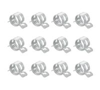 Sourcingmap 12Pcs Spring Band Type Action Fuel/Silicone Vacuum Hose Pipe Clamp, 17mm Low-Pressure Air Spring Hose Clip Clamp for Automotive Oil Pipe Water Pipe, Silver