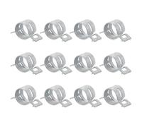 Sourcingmap 12Pcs Spring Band Type Action Fuel/Silicone Vacuum Hose Pipe Clamp, 18mm Low-Pressure Air Spring Hose Clip Clamp for Automotive Oil Pipe Water Pipe, Silver