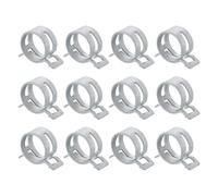 Sourcingmap 12Pcs Spring Band Type Action Fuel/Silicone Vacuum Hose Pipe Clamp, 21mm Low-Pressure Air Spring Hose Clip Clamp for Automotive Oil Pipe Water Pipe, Silver