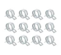 Sourcingmap 12Pcs Spring Band Type Action Fuel/Silicone Vacuum Hose Pipe Clamp, 23mm Low-Pressure Air Spring Hose Clip Clamp for Automotive Oil Pipe Water Pipe, Silver