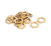 Sourcingmap 15 Pcs 1/4BSP Female Thread Brass Hex Nut Pipe Fitting Locknut
