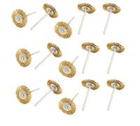 sourcingmap 15pcs 2.3mm Shank 25mm Head Dia Brass Wire Brush Polishing Wheel