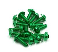 sourcingmap 15PCS M6 X 20mm Motorcycle Green Hexagon License Plates Bolts Screws