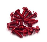 sourcingmap 15PCS M6 X 20mm Red Motorcycle License Plates Fairing Bolts Screws