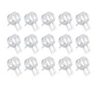 Sourcingmap 15Pcs Spring Band Type Action Fuel/Silicone Vacuum Hose Pipe Clamp, 10mm Low-Pressure Air Spring Hose Clip Clamp for Automotive Oil Pipe Water Pipe, Silver