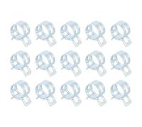 Sourcingmap 15Pcs Spring Band Type Action Fuel/Silicone Vacuum Hose Pipe Clamp, 11mm Low-Pressure Air Spring Hose Clip Clamp for Automotive Oil Pipe Water Pipe, Blue White Zinc