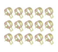 Sourcingmap 15Pcs Spring Band Type Action Fuel/Silicone Vacuum Hose Pipe Clamp, 12.5mm Low-Pressure Air Spring Hose Clip Clamp for Automotive Oil Pipe Water Pipe, Color Zinc