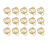 Sourcingmap 15Pcs Spring Band Type Action Fuel/Silicone Vacuum Hose Pipe Clamp, 18mm Low-Pressure Air Spring Hose Clip Clamp for Automotive Oil Pipe Water Pipe, Color Zinc