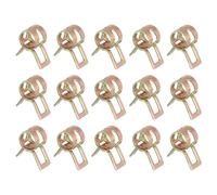 Sourcingmap 15Pcs Spring Band Type Action Fuel/Silicone Vacuum Hose Pipe Clamp, 6mm Low-Pressure Air Spring Hose Clip Clamp for Automotive Oil Pipe Water Pipe, Color Zinc