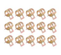 Sourcingmap 15Pcs Spring Band Type Action Fuel/Silicone Vacuum Hose Pipe Clamp, 8.5mm Low-Pressure Air Spring Hose Clip Clamp for Automotive Oil Pipe Water Pipe, Color Zinc