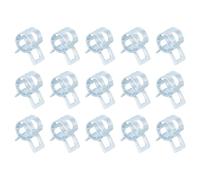 Sourcingmap 15Pcs Spring Band Type Action Fuel/Silicone Vacuum Hose Pipe Clamp, 8mm Low-Pressure Air Spring Hose Clip Clamp for Automotive Oil Pipe Water Pipe, Blue White Zinc