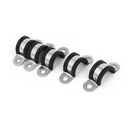 Sourcingmap 18mm U Clips EPDM Rubber Lined Mounting Brackets Clamps 5pcs for Pipe Tube Cable