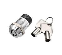 Sourcingmap 19mm 2 Positions Key Locking Push Button Switch with 2 Keys 2NO 2NC S1902 1pcs