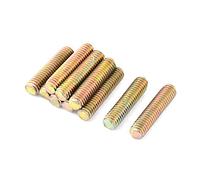 Sourcingmap 1mm Pitch M6 x 25mm Male Threaded Rod Bar Stud Bronze Tone 10 Pcs