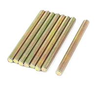 Sourcingmap 1mm Pitch M6 x 70mm Male Threaded Rod Bar Bronze Tone 8 Pcs