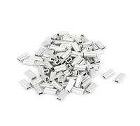 sourcing map 1mm Wire Rope Aluminum Sleeves Clip Fittings Cable Crimps 100pcs