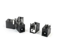 Sourcingmap 2.1mm x 5.5mm Female Connector 3 Pin DC Power Jack Socket Black 5 Pcs