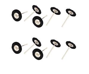 sourcingmap 2.35mm Round Shank T Shaped Bristle Polishing Brush Wheel Buffing Tool Black 10pcs