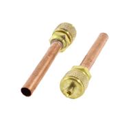 Sourcingmap 2 Pcs 0.24" Dia Copper Tube Air Conditioner Refrigeration Access Valve