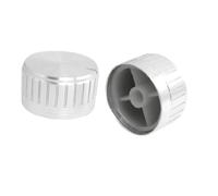 sourcingmap 2 Pcs 1.18" x 0.67" Potentiometer Control Volume Knob Cap Silver Tone