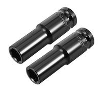 Sourcingmap 2 Pcs 1/2-Inch Drive by 13mm Deep Impact Socket, Cr-V, 6-Point, Metric