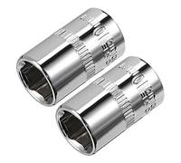 Sourcingmap 2 Pcs 1/4-Inch Drive 10mm 6-Point Shallow Socket, Metric, Cr-V