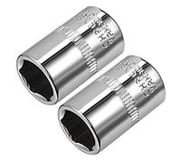Sourcingmap 2 Pcs 1/4-Inch Drive 11mm 6-Point Shallow Socket, Metric, Cr-V