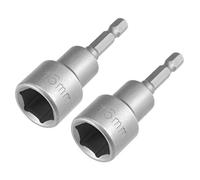 Sourcingmap 2 Pcs 1/4" Quick-Change Hex Shank 16mm Magnetic Nut Setter Driver Drill Bit, 65mm Length, Metric
