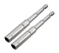 Sourcingmap 2 Pcs 1/4" Quick-Change Hex Shank 8mm Nut Setter Driver Drill Bit, 100mm Length, Metric No-Magnetic